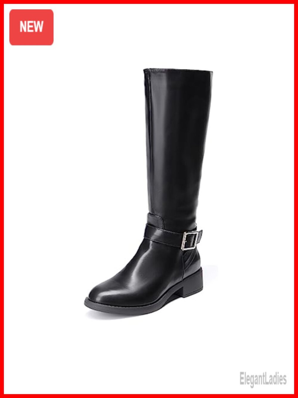 Women's Knee High Riding Boots Faux Leather Low Heel